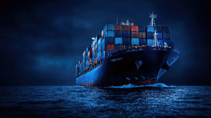 Container ship at sea